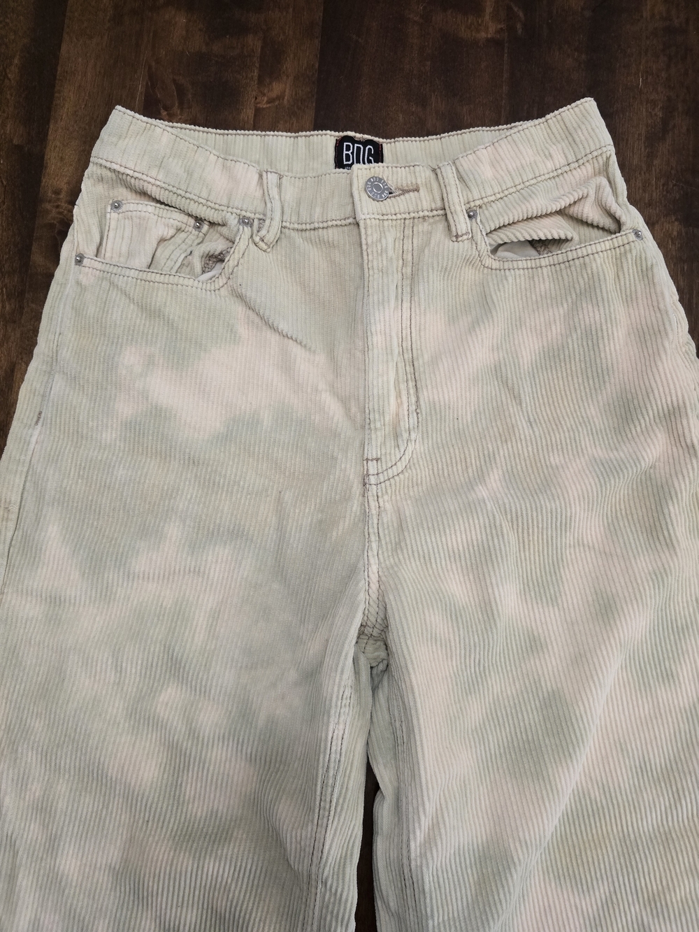 High-Rise Wide Leg Bleach Style Relaxed Corduroy Pants - Picture 3 of 7